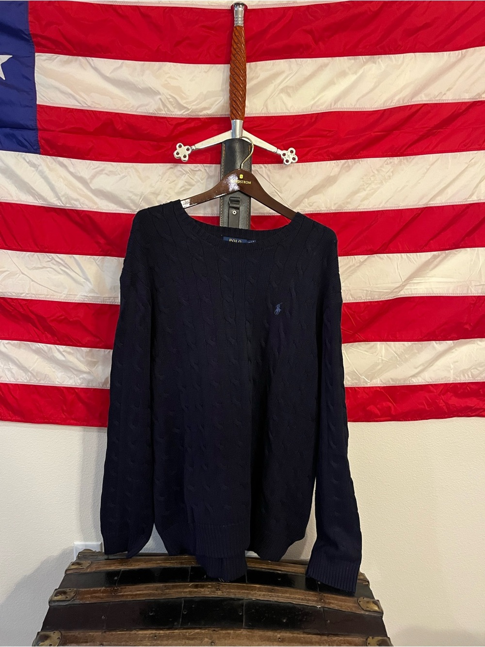 Ralph Lauren Navy Cable Knit Pullover